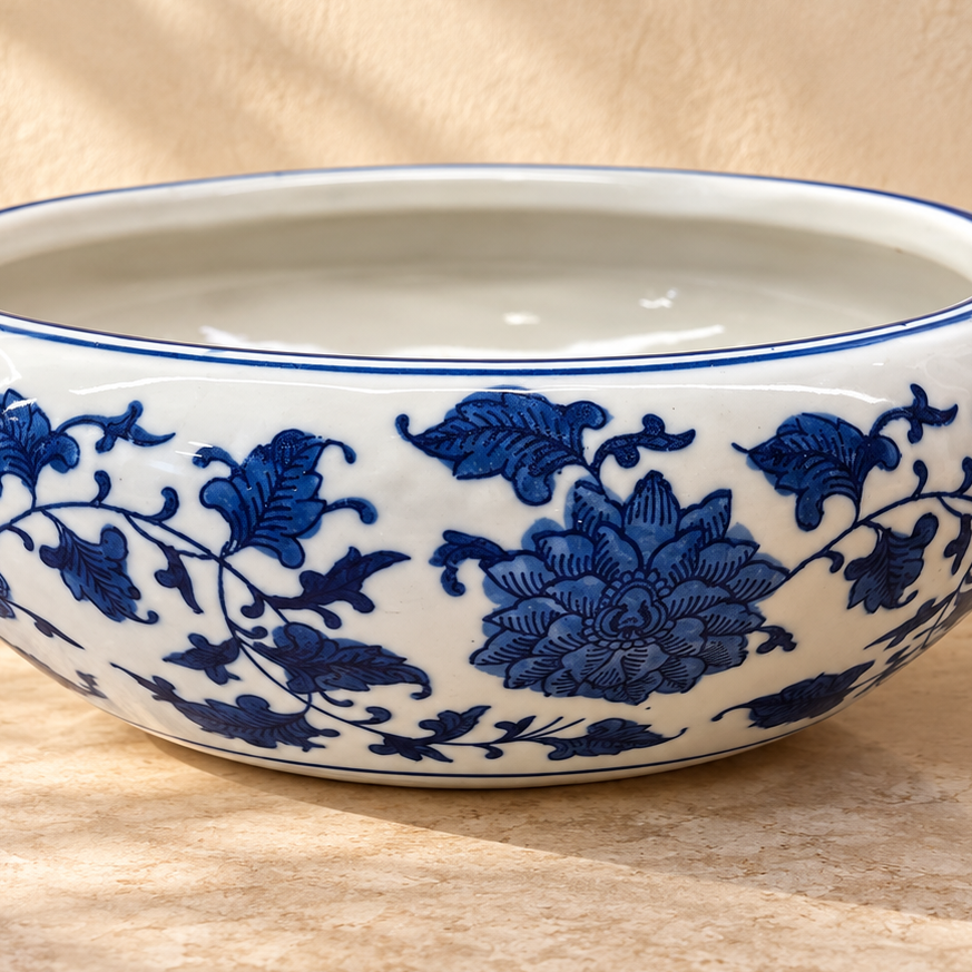Blue And White Decorative Ceramic Urli