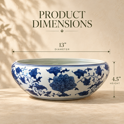 Blue And White Decorative Ceramic Urli