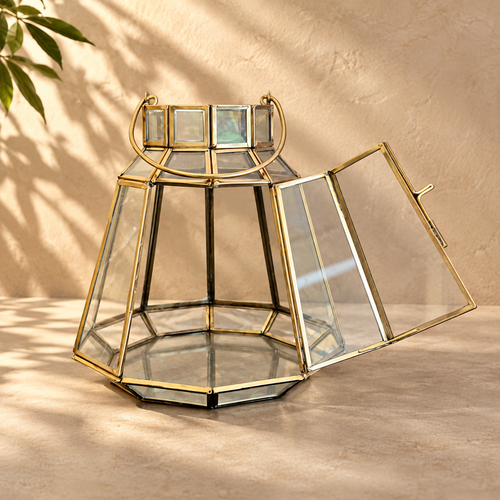 Gold Glass Lantern