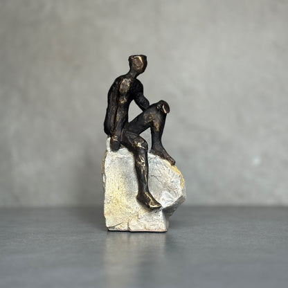 Sitting Bronze Man Sculpture