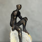 Sitting Bronze Man Sculpture