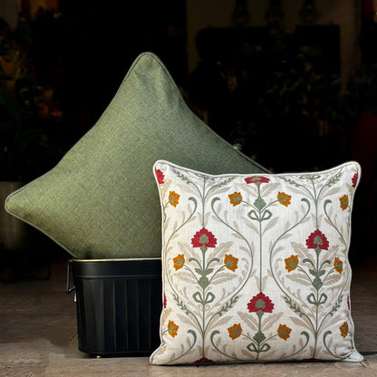 Mughal Flower Cushion Cover 16 x 16