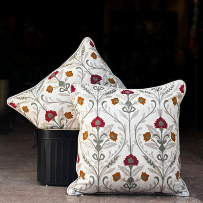 Mughal Flower Cushion Cover 16 x 16