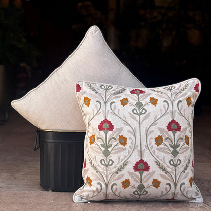 Mughal Flower Cushion Cover 16 x 16