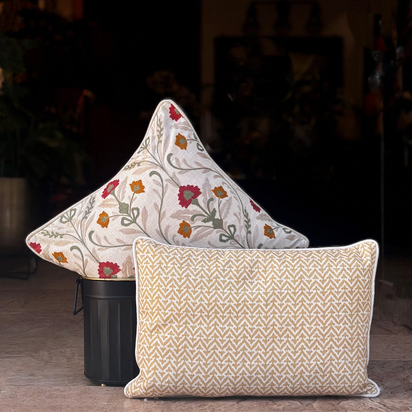 Mughal Flower Cushion Cover 16 x 16