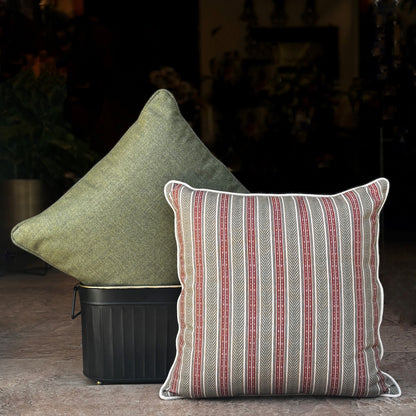 Beige Stripe linen Cushion Cover 18 x 18