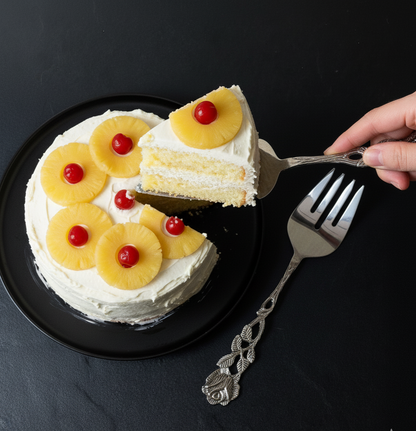 Antique Rose Cake Server & Fork Set