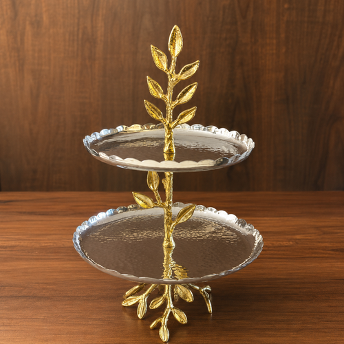 Leaf Two-Tier Serving Stand