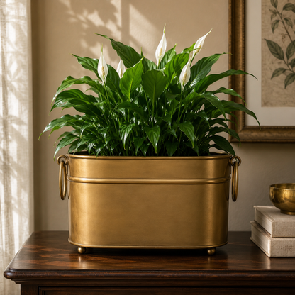 Vintage Brass Rectangular Planter