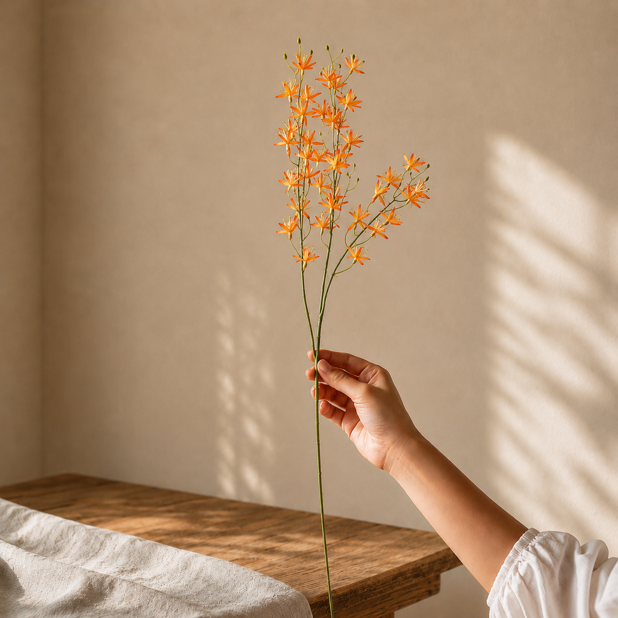 Artificial Flower Jasmine Stem Orange