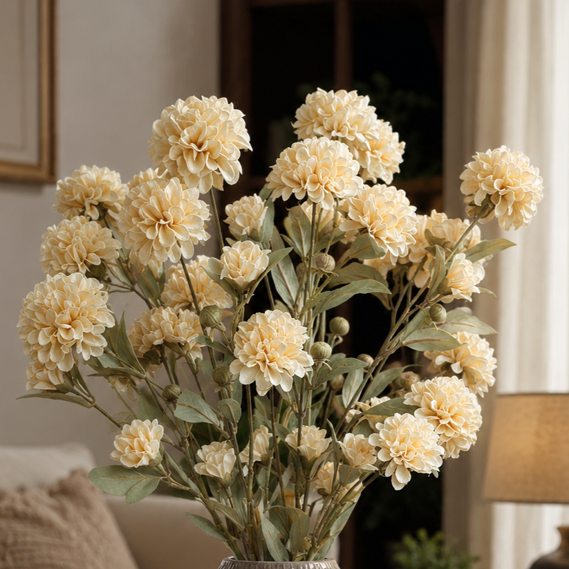Artificial Flower Carnation Stem Off White
