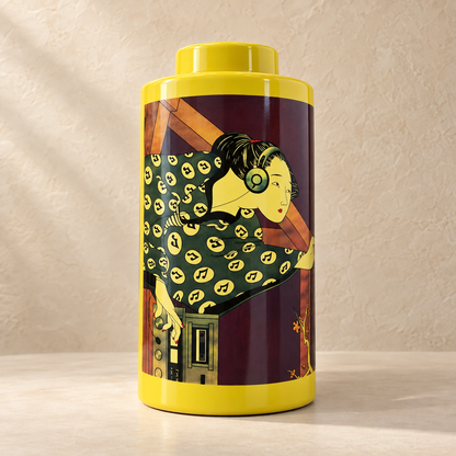 Kimono Ceramic Decorative Ginger Jar