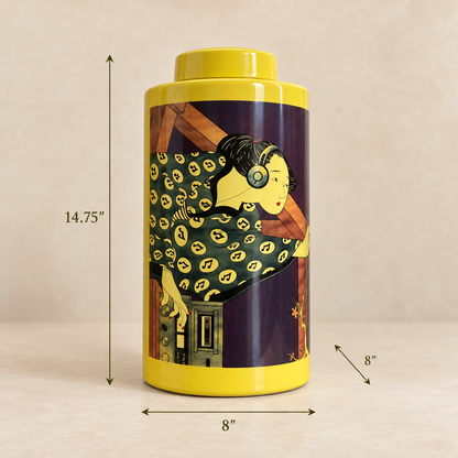 Kimono Ceramic Decorative Ginger Jar
