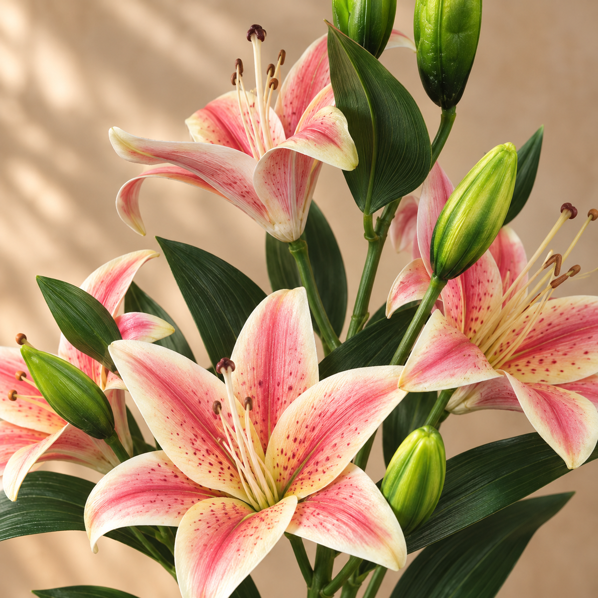 Artificial Flower Pink Liliums Bunch