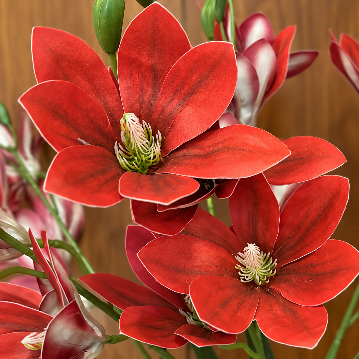 Artificial Flower Red Orchid Bunch