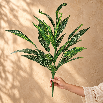 Artificial Green And White Leaf Bunch