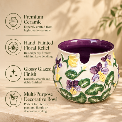 Decorative Hand-Painted Ceramic Bowl