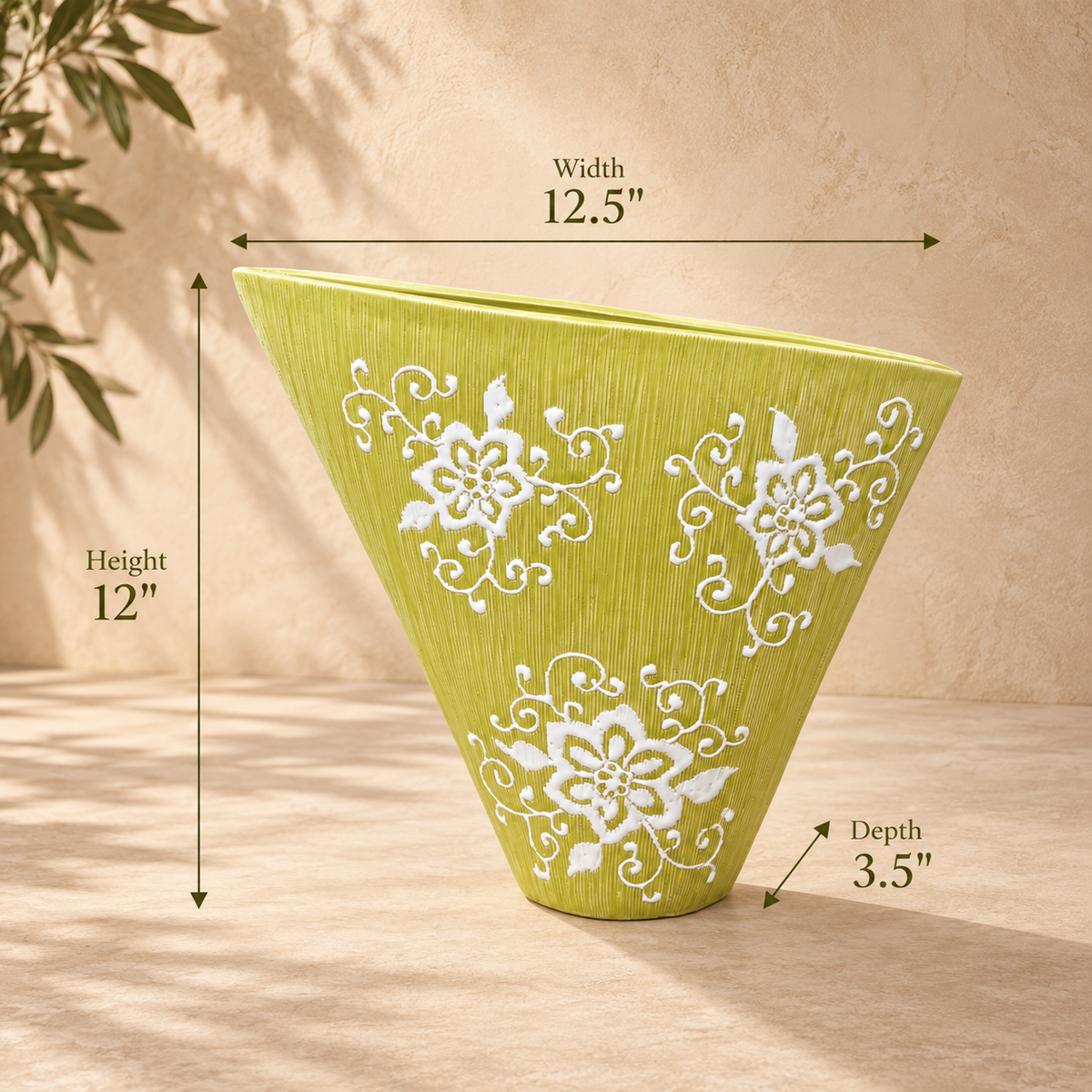 Lime Green Ceramic Vase