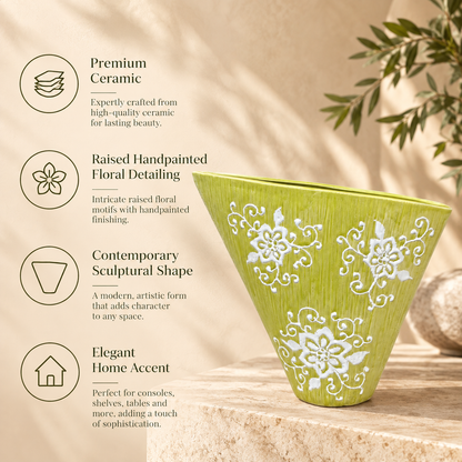 Lime Green Ceramic Vase