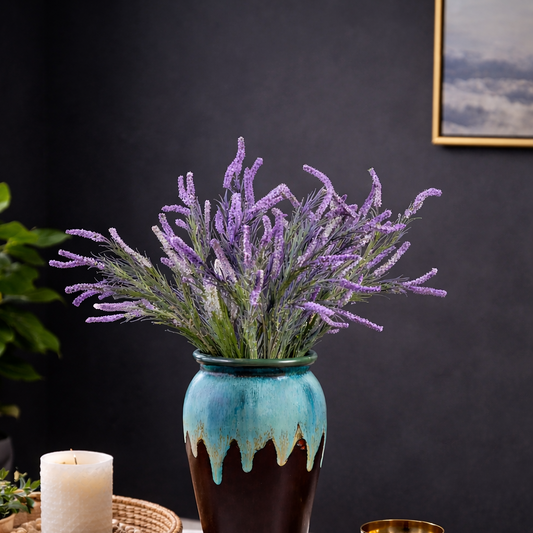 Artificial Wild Rush Stem Lavender - Set of 2