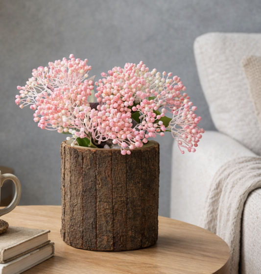 Artificial Berry Bunch Blush Pink