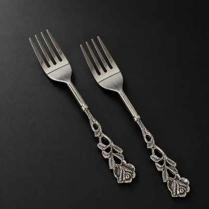 Antique Rose Table Forks - Set Of 2