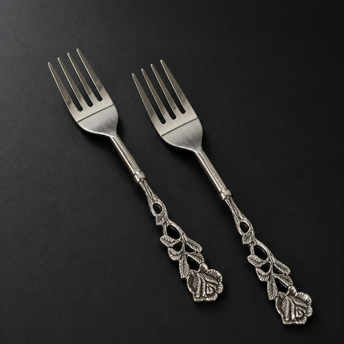 Antique Rose Table Forks - Set Of 2