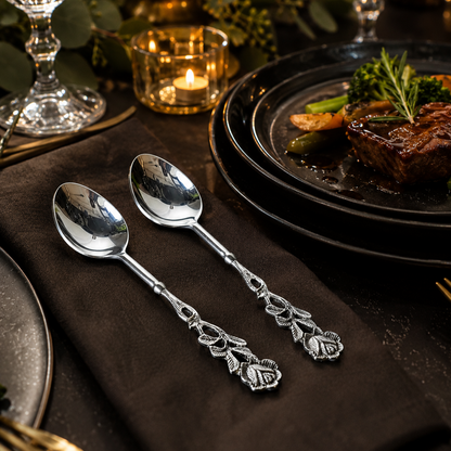 Antique Rose Table Spoons - Set Of 2