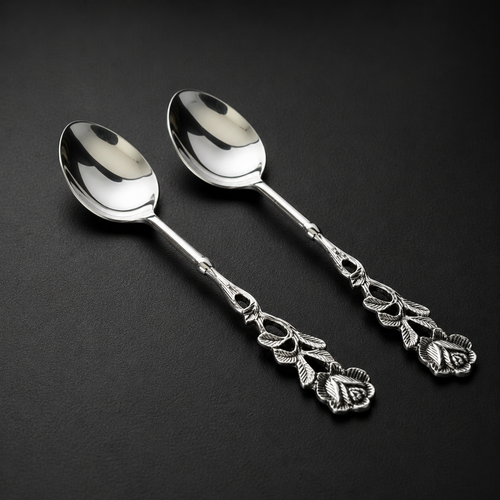Antique Rose Table Spoons - Set Of 2
