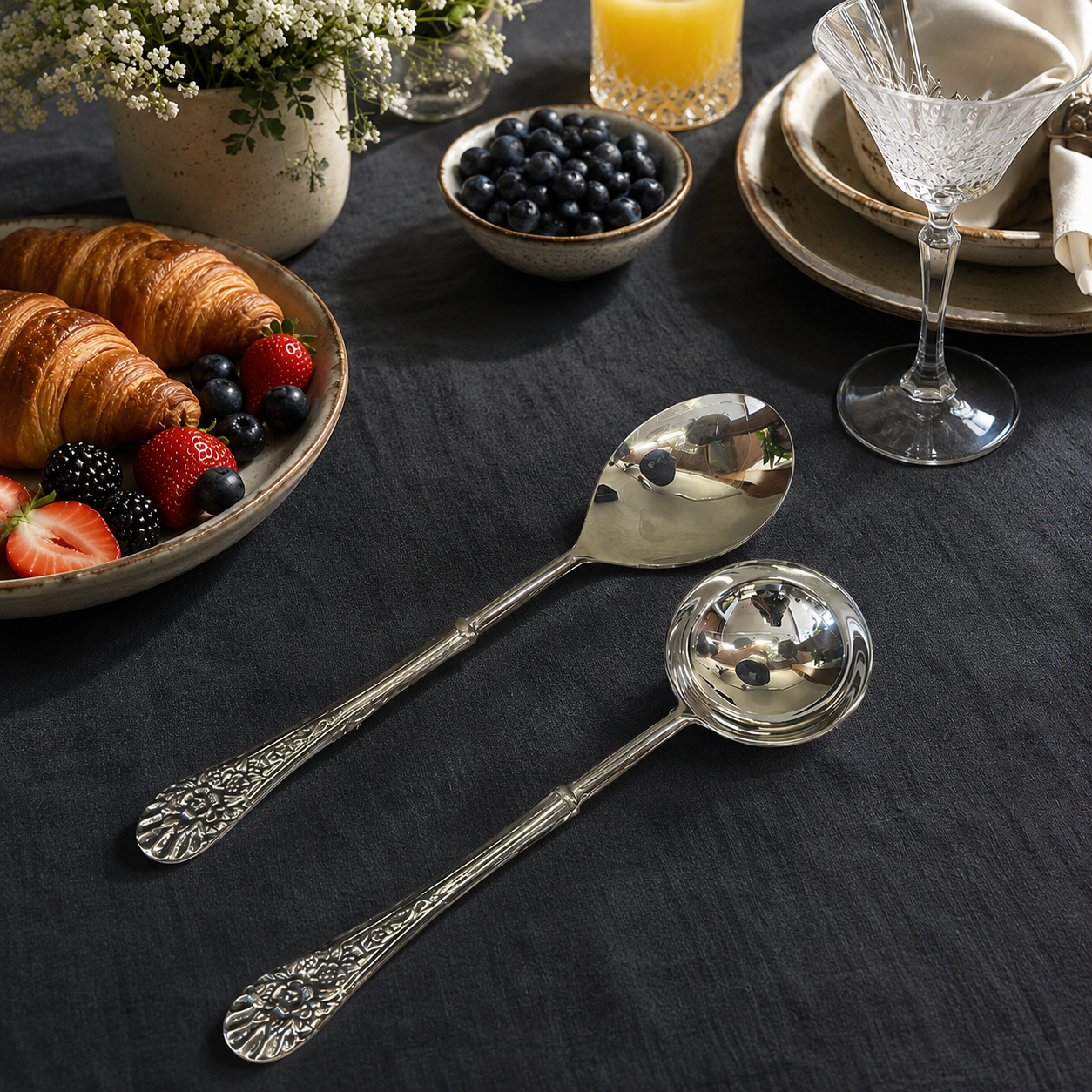 Antique Silver Serving Cutlery Set