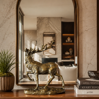 Royal Stag Brass Sculpture