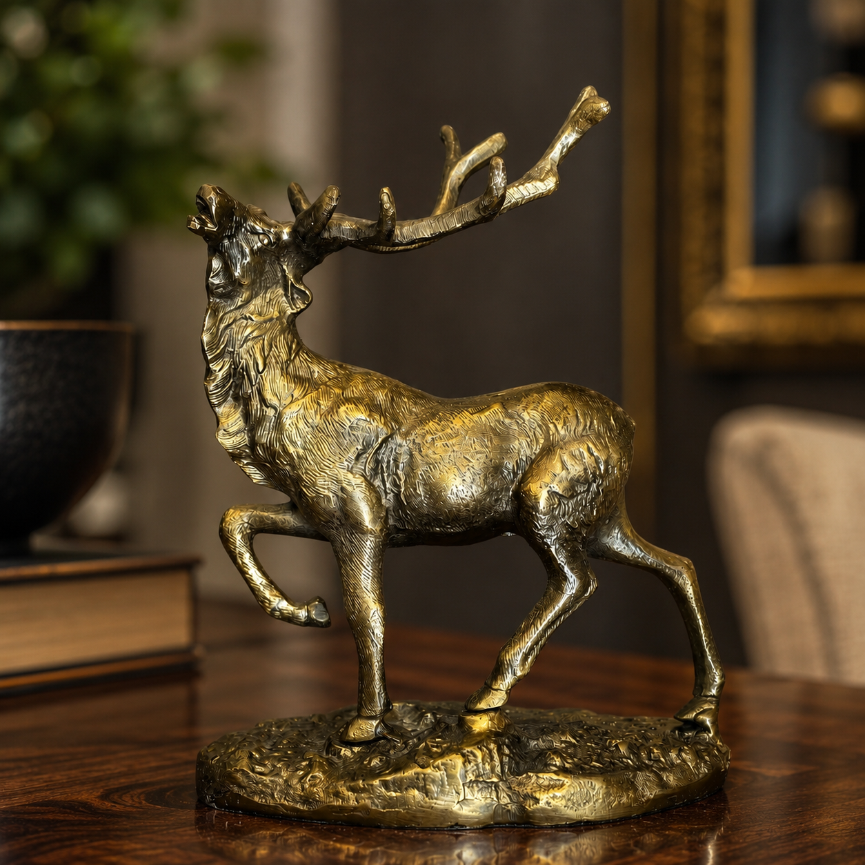 Royal Stag Brass Sculpture
