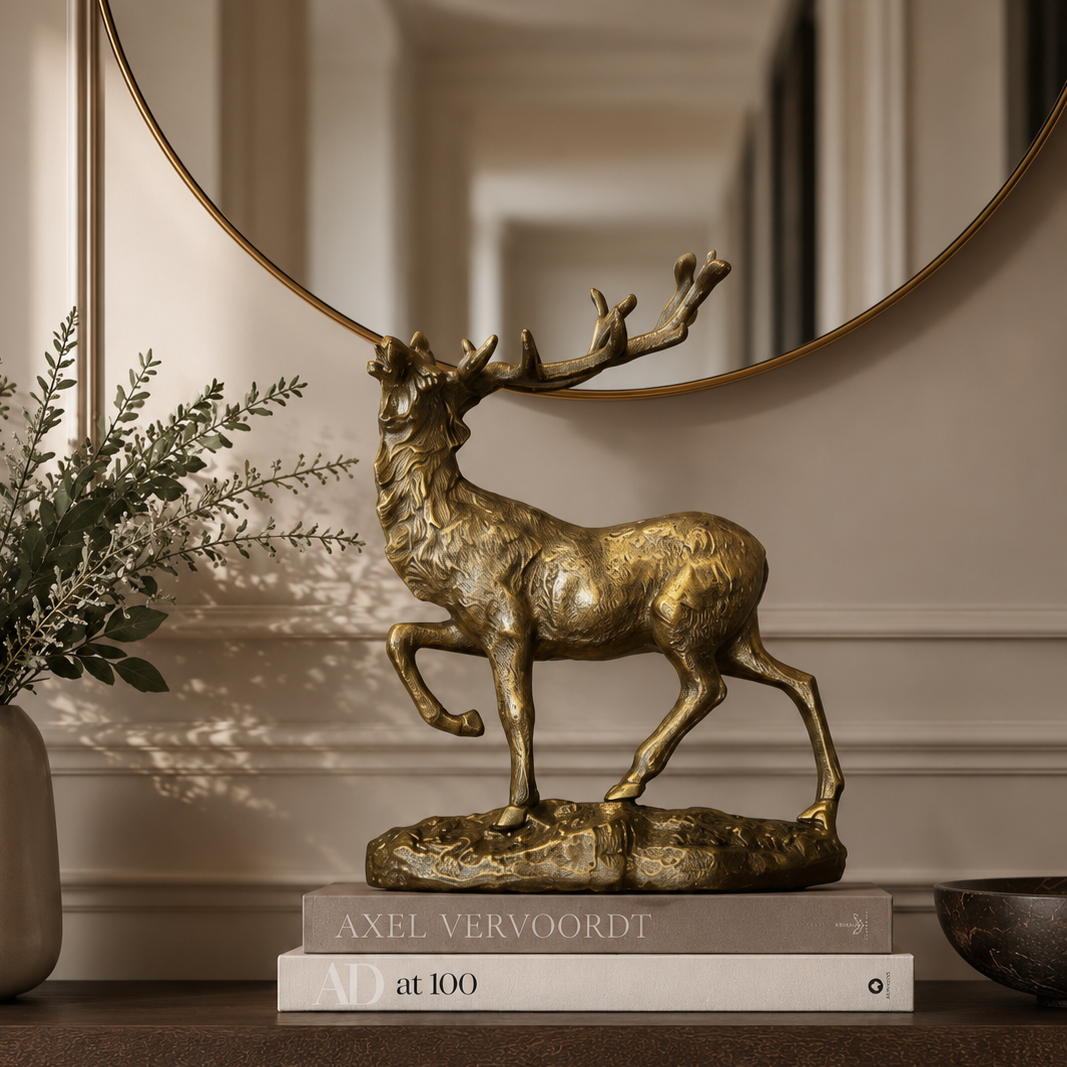 Royal Stag Brass Sculpture