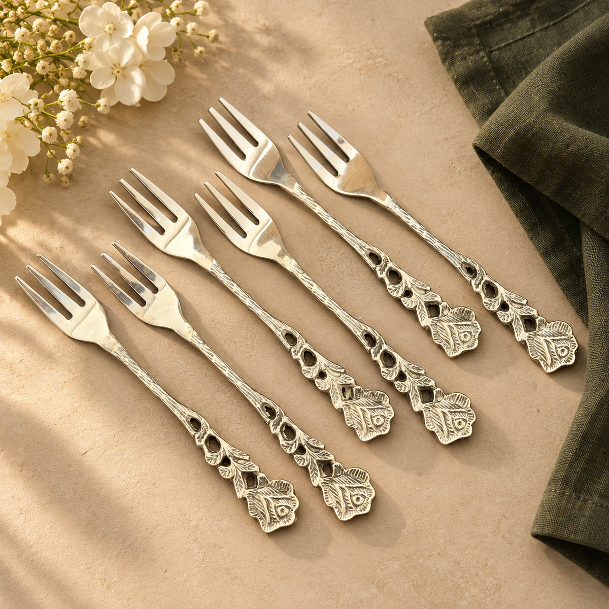 Rose Fruit Forks - Set of 6