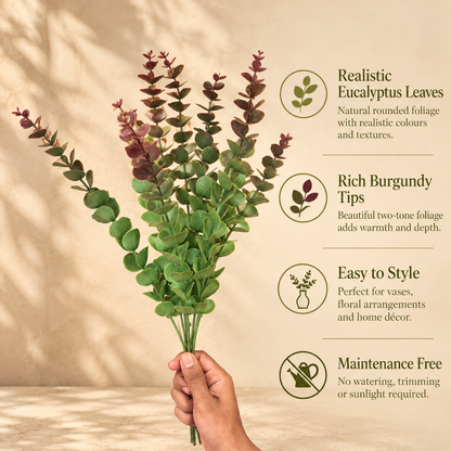 Artificial Dual-Tone Eucalyptus Leaf Bunch