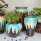 Glazed Ceramic Pot Aqua