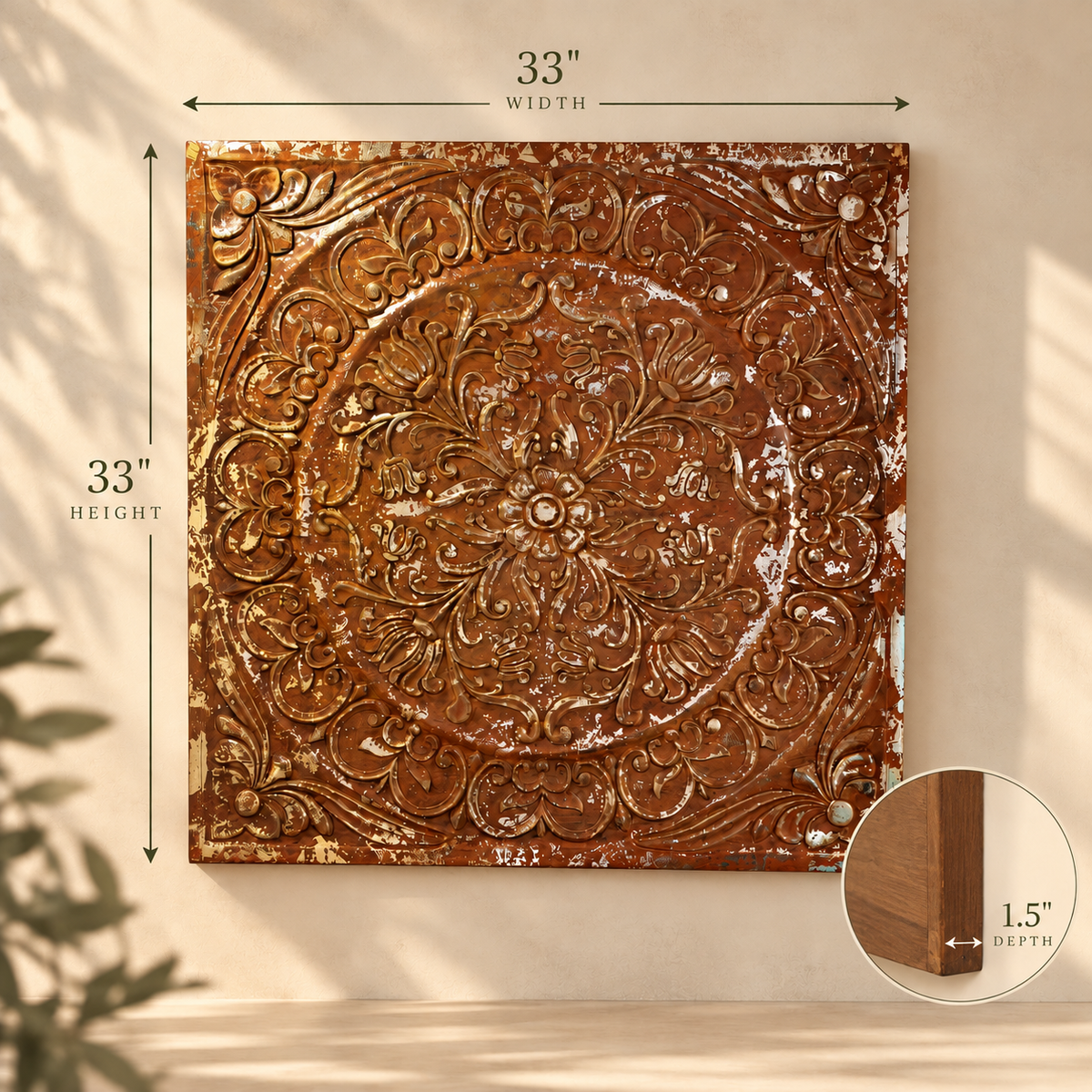 Carved Wooden Wall Panel