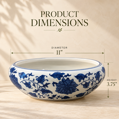 Blue And White Decorative Ceramic Urli