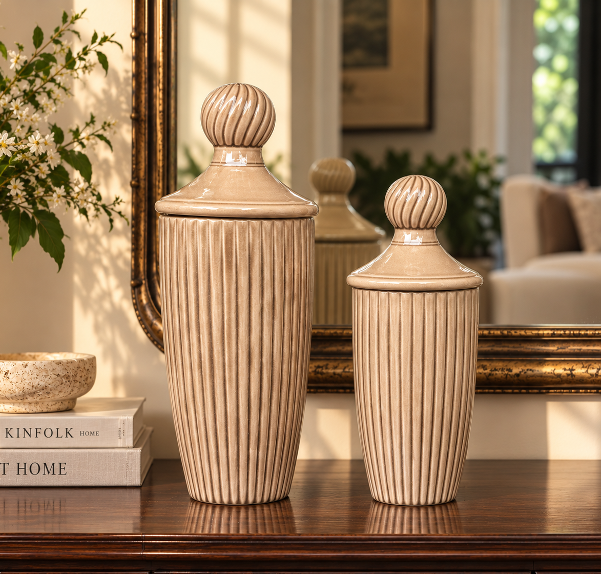 Decorative Ceramic Jar with Lid