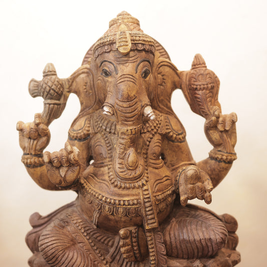 Wooden Ganesha Natural