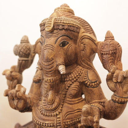 Wooden Ganesha Natural