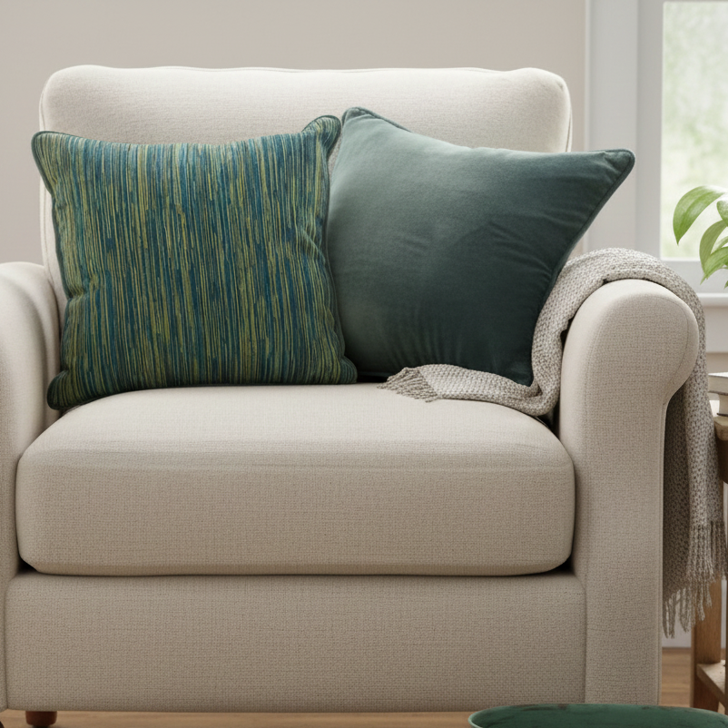 Green Textured Cushion Cover 16 x16