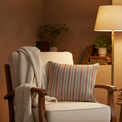 Beige Stripe linen Cushion Cover 18 x 18