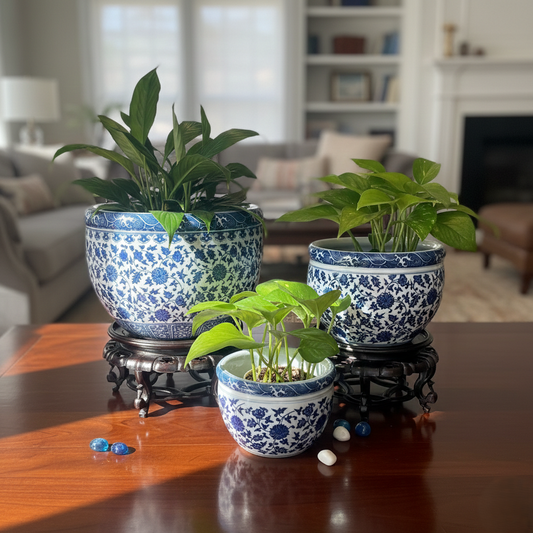 Blue And White Porcelain Planter