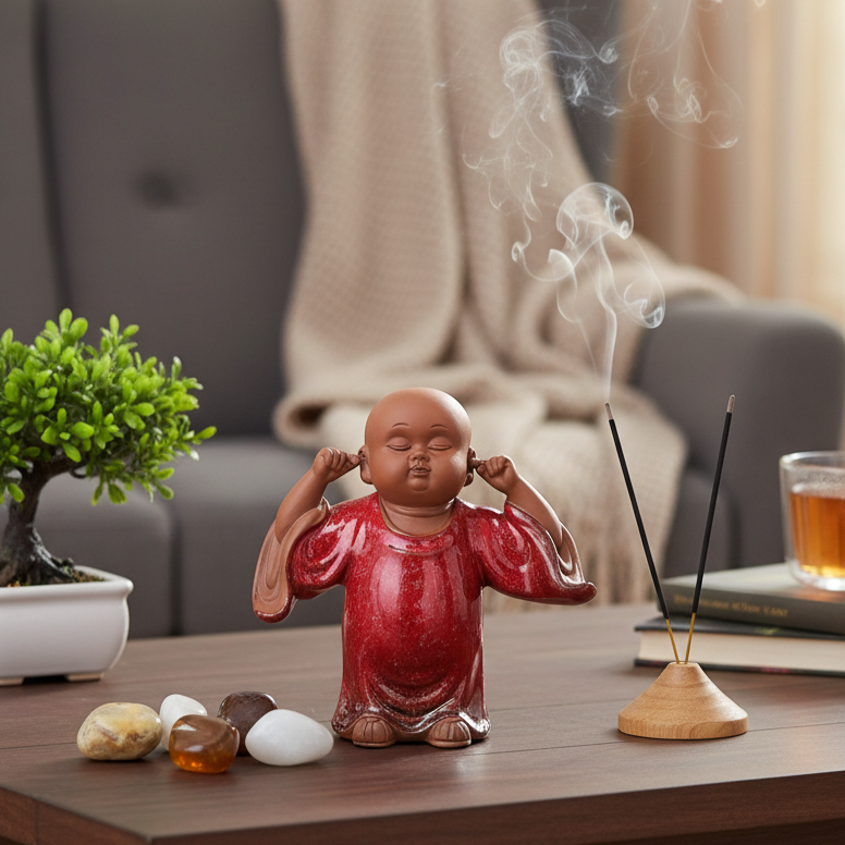 Porcelain Wise Monks - Set Of 4