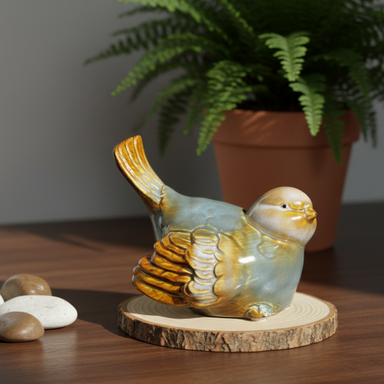Blue Ceramic Bird