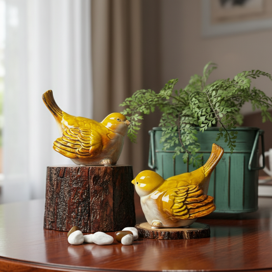 Yellow Ceramic Bird