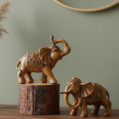Happy Elephant Pair Sculpture