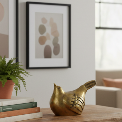 Antique Gold Metal Bird