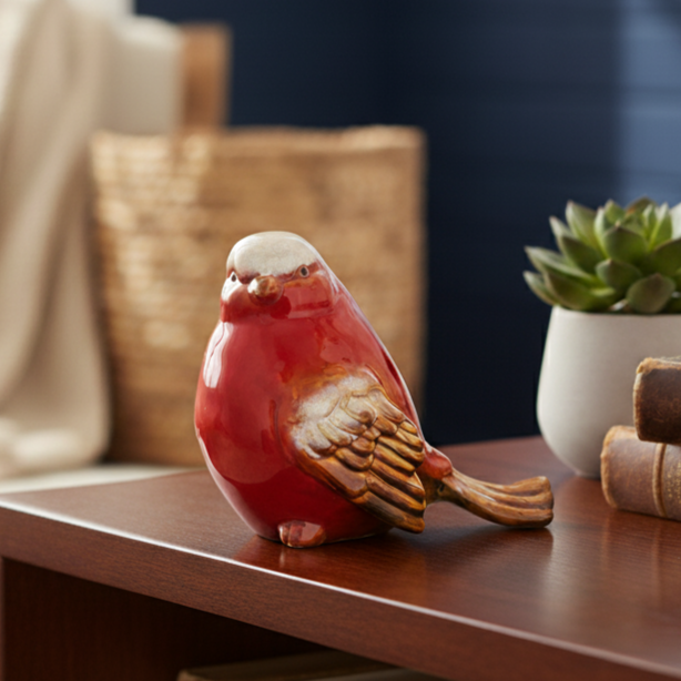Red Ceramic Bird